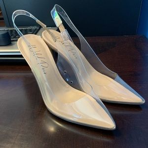 New Nude and clear heels